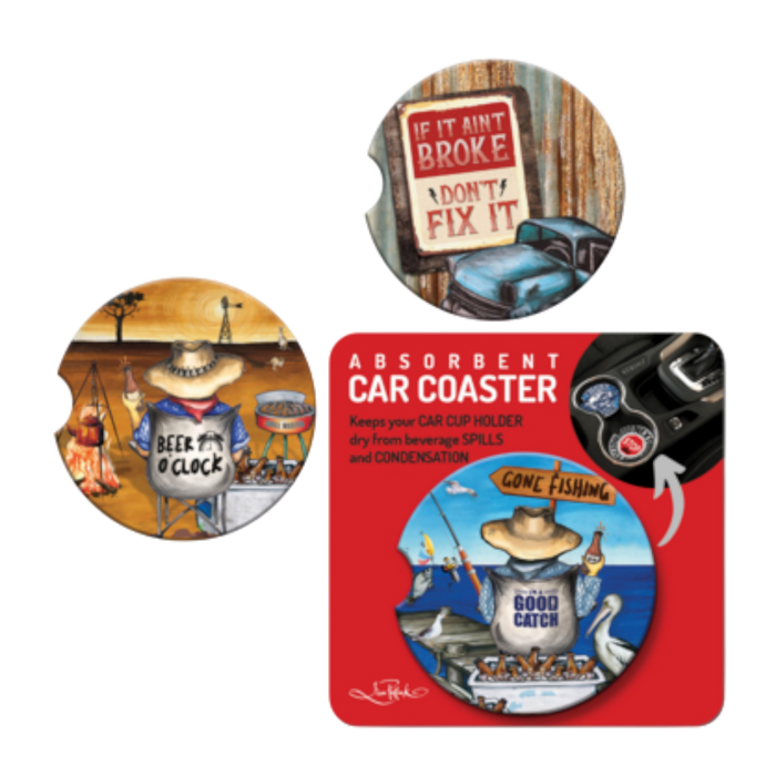 Ceramic Car Coasters Sunday Sesh Collection