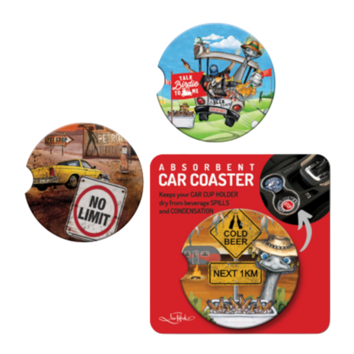 Ceramic Car Coasters Sunday Sesh Collection