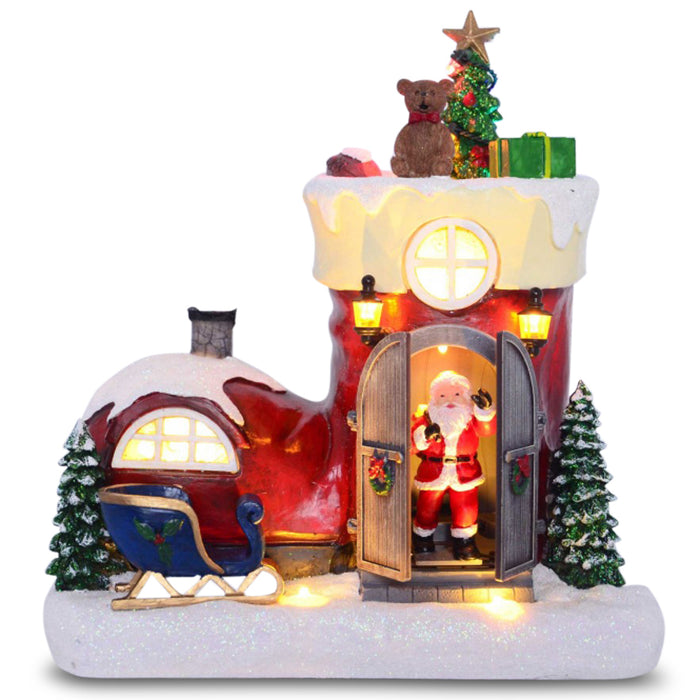 Santa Boot Animated and Musical H24cm