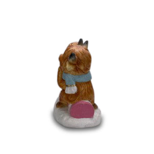 Highland Cow Sleigh LED Resin L55cm