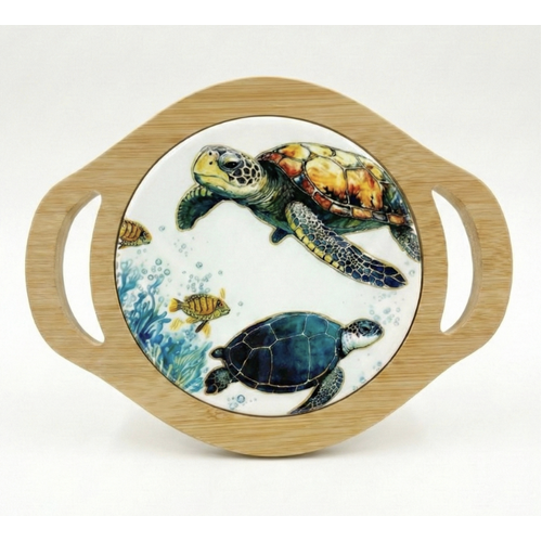 Kitchen Trivet - Bamboo and Ceramic