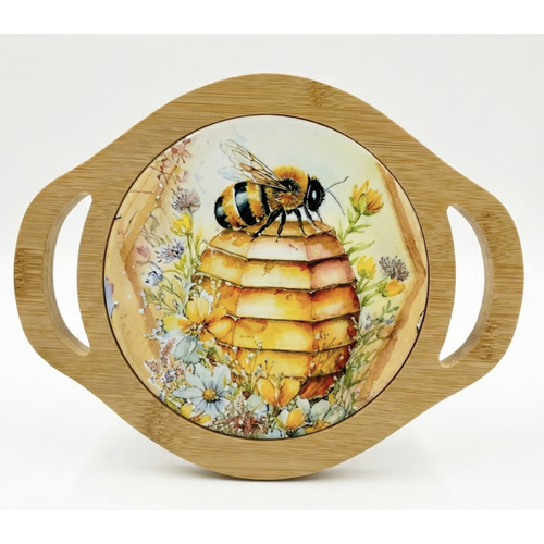 Kitchen Trivet - Bamboo and Ceramic