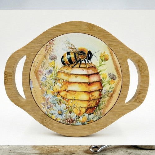 Kitchen Trivet - Bamboo and Ceramic