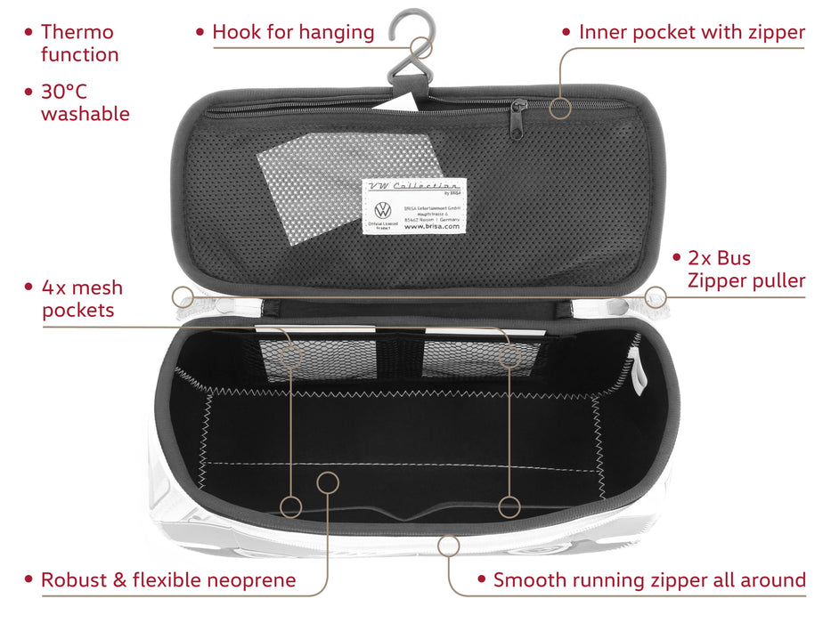 VW Bus Travel Office Outdoor Toiletry Bag Case – TRQ(L)