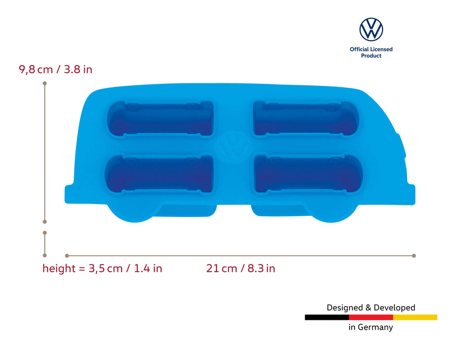 VW Bus Silicone Ice Cube Tray/Baking/Praline Form - BLUE