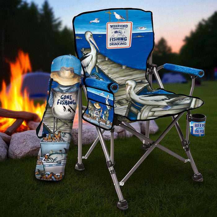 Anywhere Chair - Gone Fishing Foldable Camp Chair