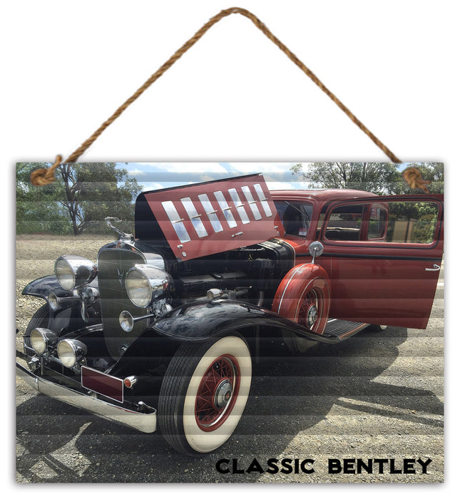 Garage Signs - Vintage Look Corrugated Metal Hanging, Bentley Cadillac Sandman