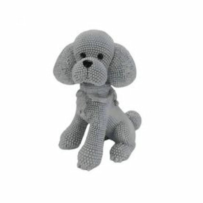 A small gray poodle-shaped plush toy or stuffed dog figure with a textured, knitted surface, shown against a plain white background.