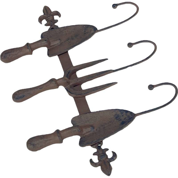 Cast Iron Gardening  Tools Hook - 3 Hooks