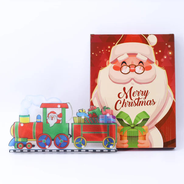 Light Up Hanging Santa Train Window Sign with Suction Cup