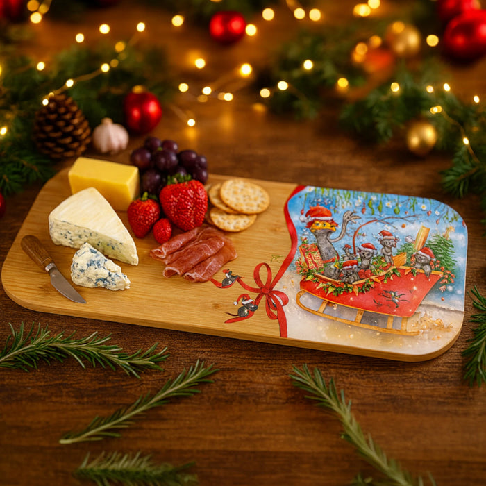 Festive Frivolities Bamboo Serving Platter by Lisa Pollock