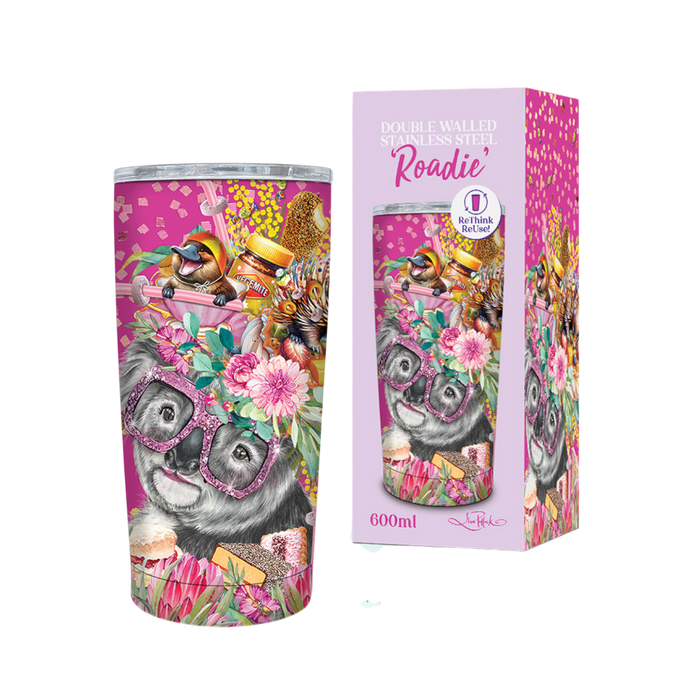 Roadie Travel Mug, Double walled Stainless Steel 600ml by Lisa Pollock