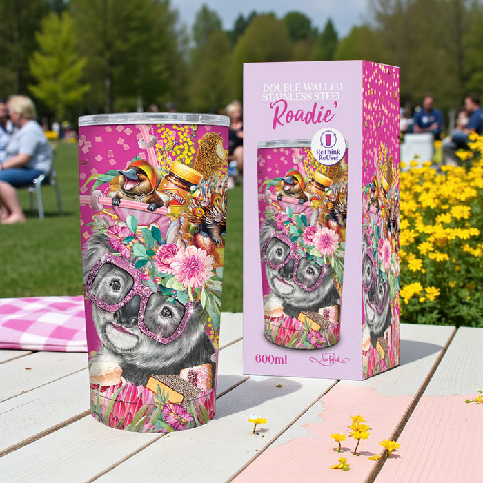 Roadie Travel Mug, Double walled Stainless Steel 600ml by Lisa Pollock