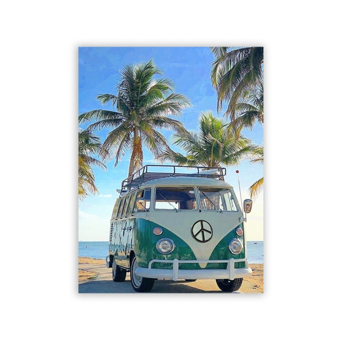 Kombi at the Beach - Tin Wall Hanging