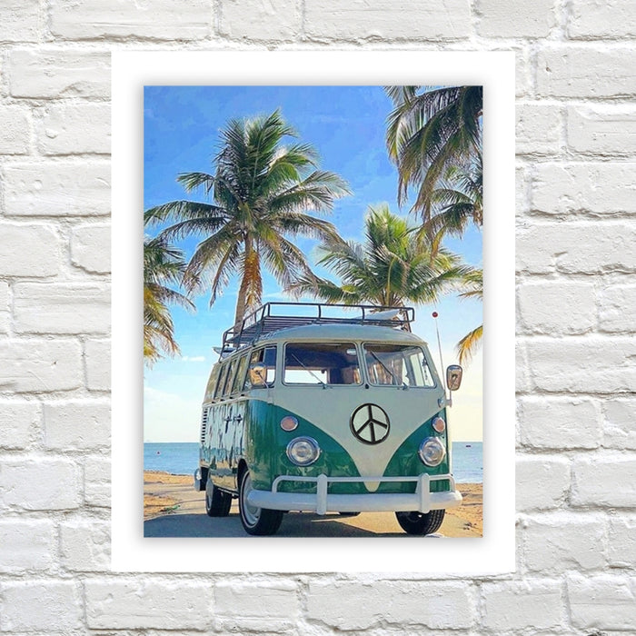 Kombi at the Beach - Tin Wall Hanging