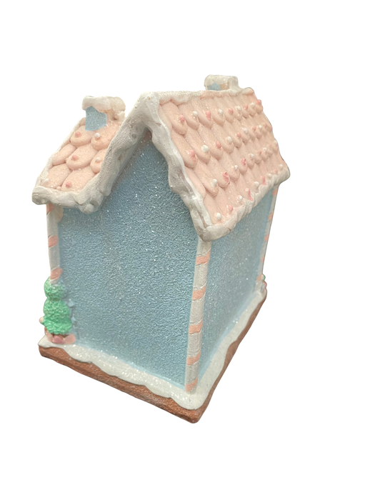 Pastel Gingerbread Village Decorations LED Light Up - Pink or Blue