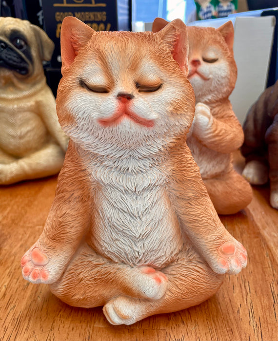 Yoga Cat Resin Statue/Ornament - 16cm