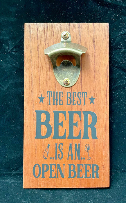 Handcrafted Timber Bottle Opener - Recycled Timber Wall Mount