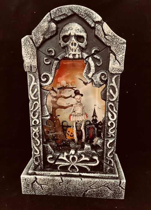 Halloween Tombstone with Witch, Lights, Snow and Spooky Sound