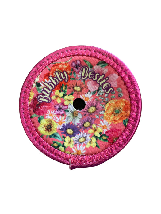 Wine Glass Coaster - Bubbly Besties Neoprene Coaster