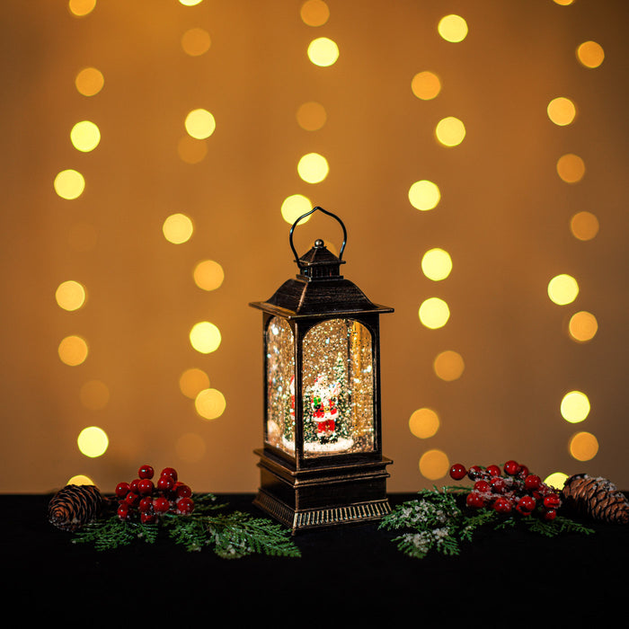 Musical LED Snowing Malta Lantern with Santa