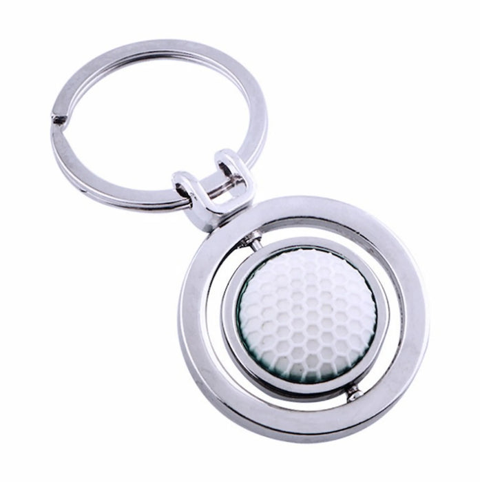 Spinning Golf Ball Metal Key Ring in Gift Box