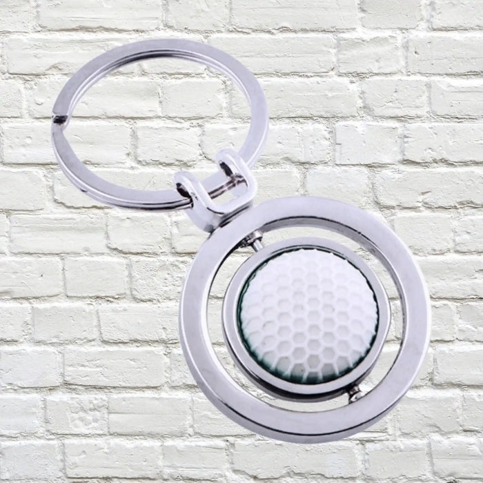 Spinning Golf Ball Metal Key Ring in Gift Box