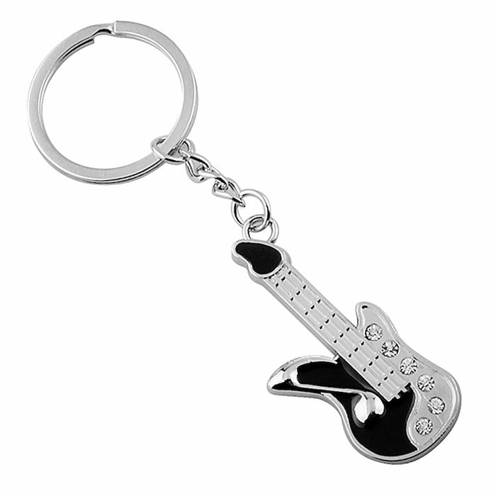 Diamanté Guitar Metal Key Ring in Gift Box