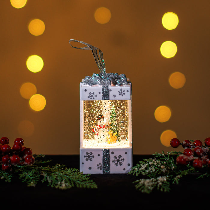 Snowing Mini LED Snowman Gift Box Lantern