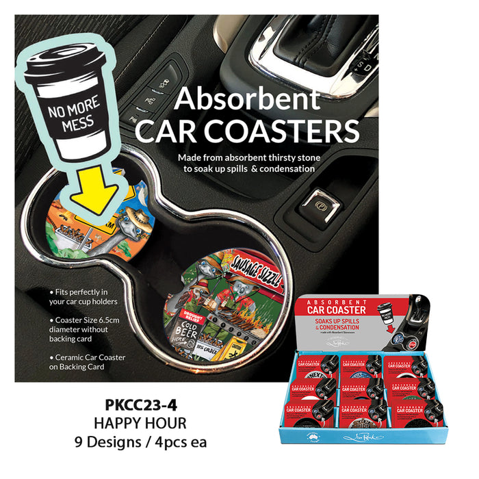 Car Coaster - Ceramic, Absorbent