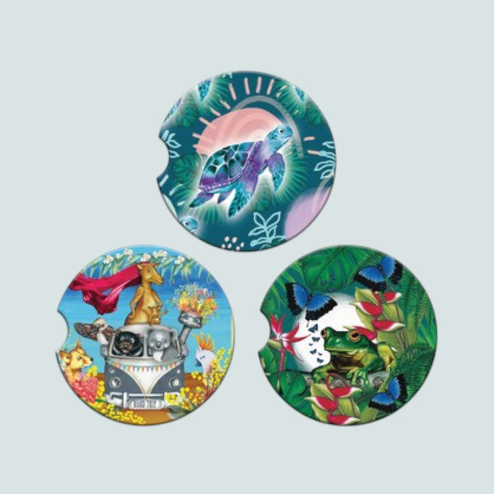 Ceramic Car Coasters All Star Animals Collection