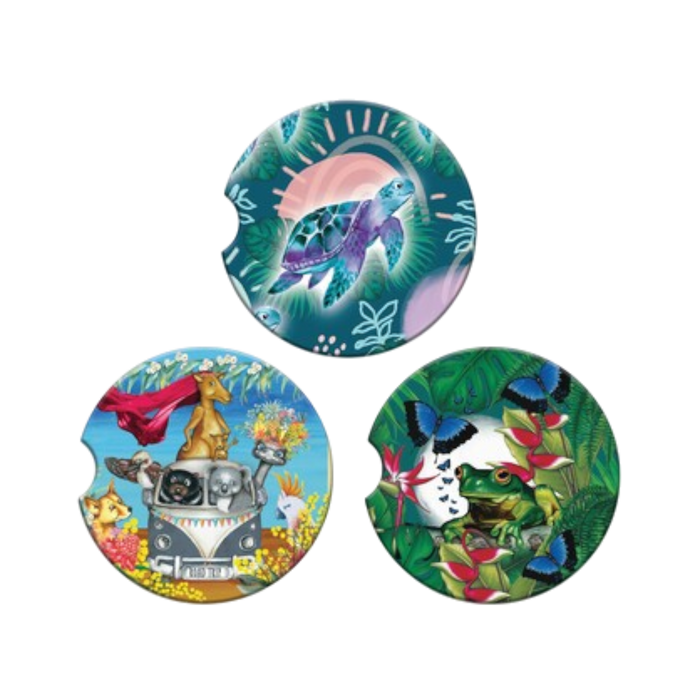 Ceramic Car Coasters All Star Animals Collection