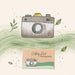 Illustration of a camera and a card with 'Getting Lost' text on a watercolor background
