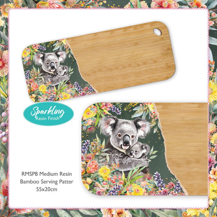 Bamboo Serving Platter with Resin Overlay - 45x18cm