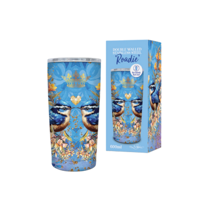 Roadie Travel Mug, Double walled Stainless Steel 600ml by Lisa Pollock