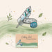 A stylized illustrated product card or packaging insert reading 'Getting Root Seawenger Hunt Edition,' shown above a matching feather-and-coin illustration on a soft watercolor green and cream background.