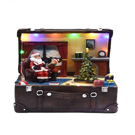 Christmas LED Suitcase with Santa and moving Tree