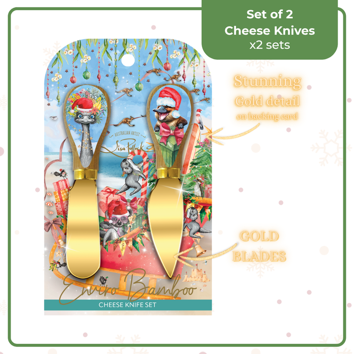 Festive Frivolities Set of 2 Cheese Knives