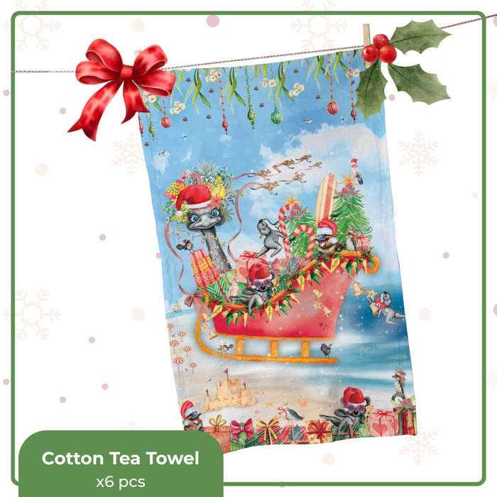 Festive Frivolities Tea Towel by Lisa Pollock