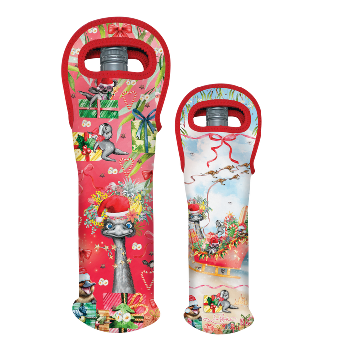 Festive Frivolities Neoprene Wine Bottle Cooler