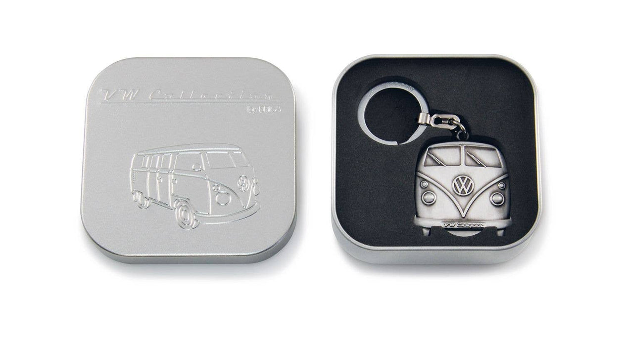 VW T1 Bus Key Ring with Detachable Spare Tyre in Gift Box - Silver