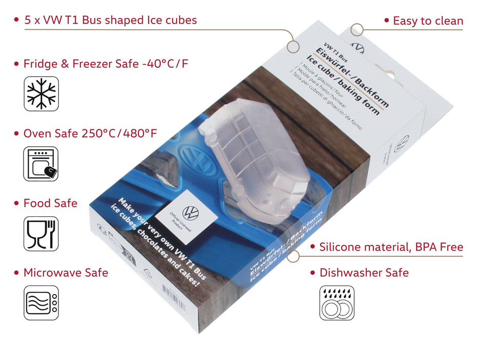 VW Bus Silicone Ice Cube Tray/Baking/Praline Form - BLUE
