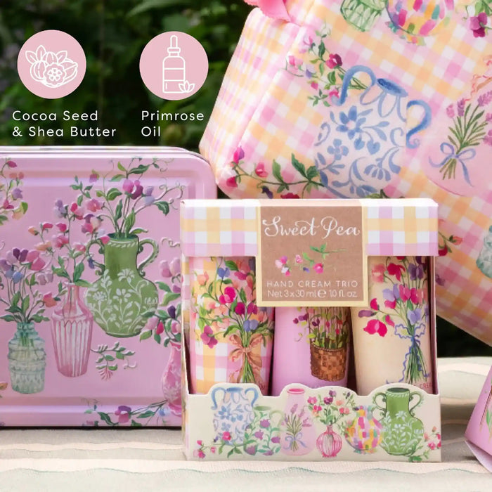 Heathcote & Ivory Sweet Pea Hand Cream Trio – 3 x 30ml