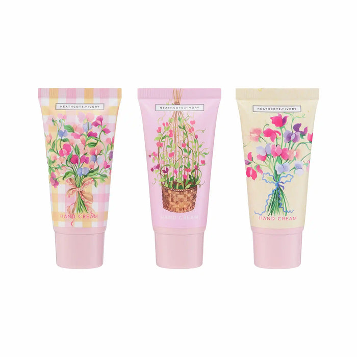 Heathcote & Ivory Sweet Pea Hand Cream Trio – 3 x 30ml