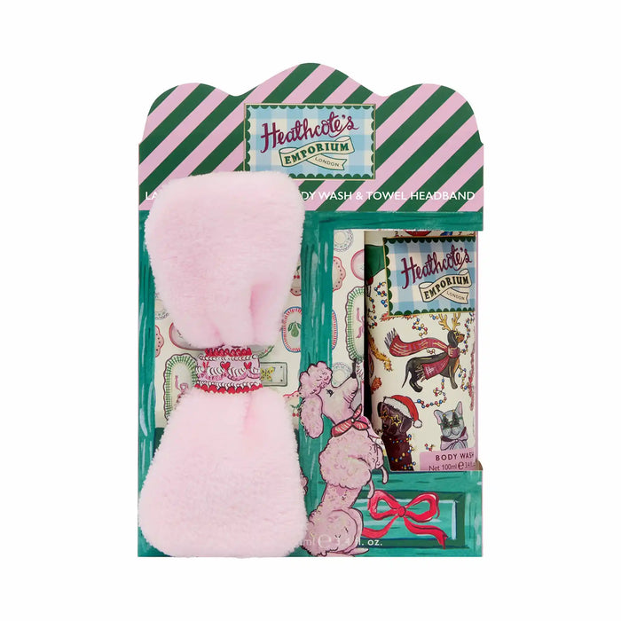 Heathcote & Ivory Emporium Body Wash & Towel Headband Gift Set – 100ml