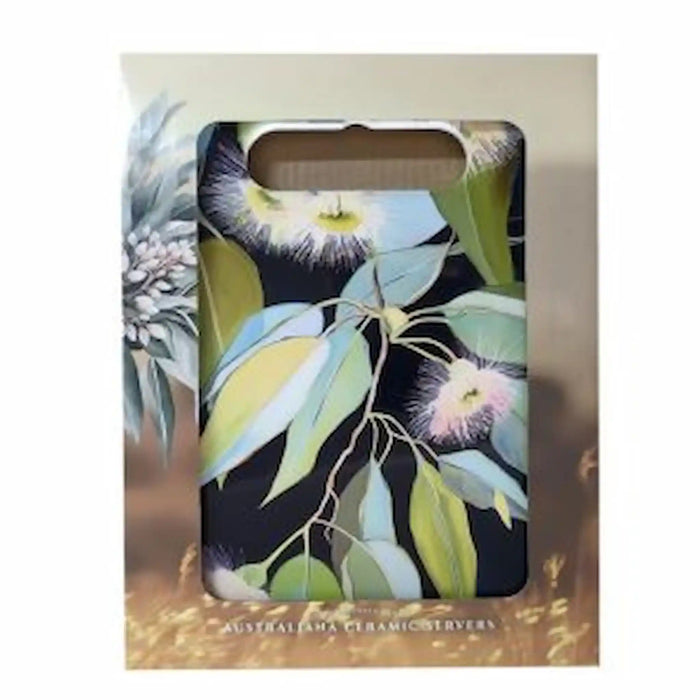 Great Southern Lands Australian native floral ceramic server presented in decorative gift packaging with eucalyptus blossom design