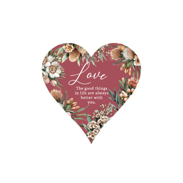 Ceramic Hanging Heart Plaque - Rainbow Australiana Range