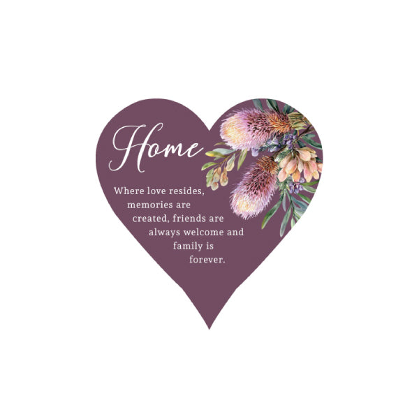 Ceramic Hanging Heart Plaque - Rainbow Australiana Range