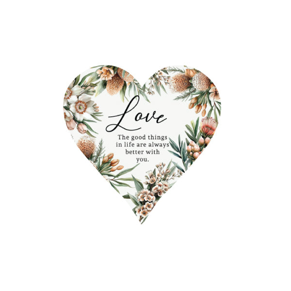 Ceramic Hanging Heart Plaque - Rainbow Australiana Range