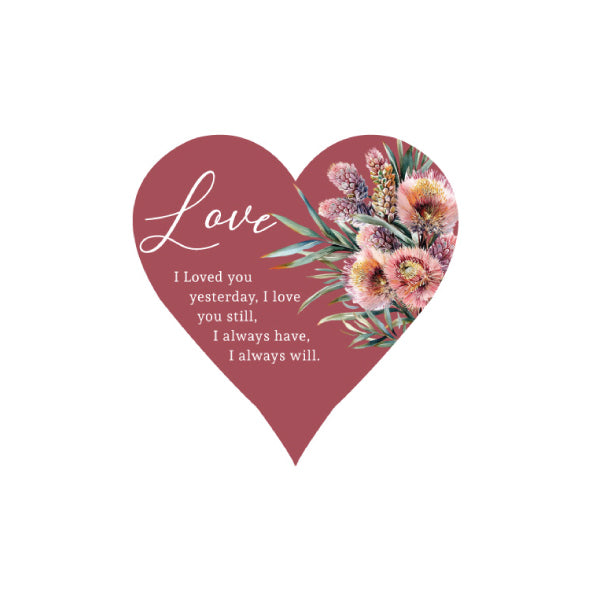 Ceramic Hanging Heart Plaque - Rainbow Australiana Range